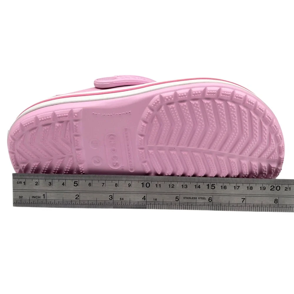 Crocs Big Girls Slip-on Clogs Size 2 (J2) Light Pink Water Friendly Lightweight